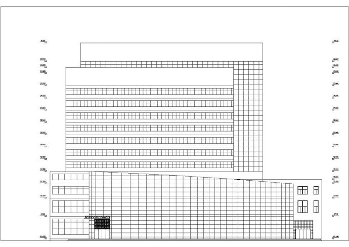 某地大型详细使用的宾馆建筑方案设计cad图_图1