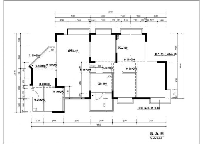 某市现代中式三房家装设计施工图纸_图1