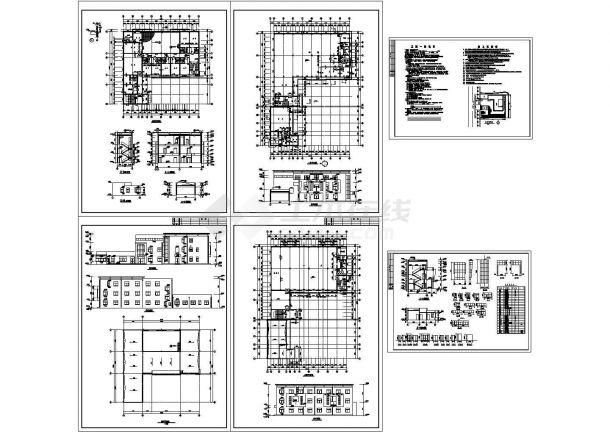 长46.3米 宽32.7米 3层1037.56平米厂房建筑施工图-图一