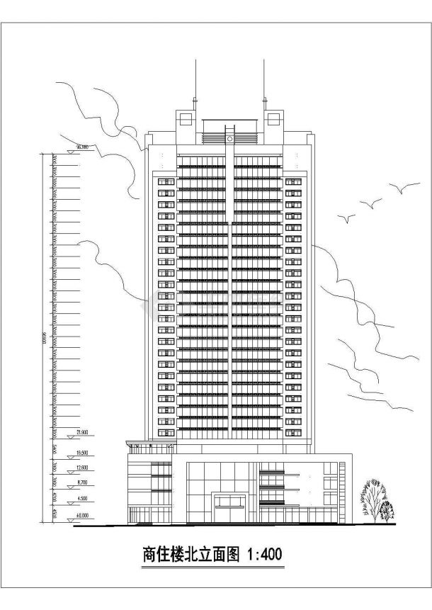 三十层大型广场商住楼建筑规划设计图-图二