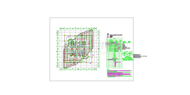 某63层框架核心筒环带桁架混合结构中央广场结构施工图-图二