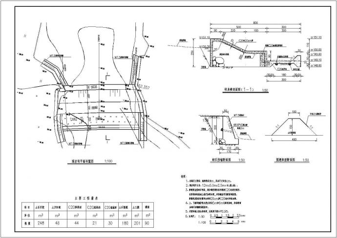 四个坝改造的CAD图纸_图1