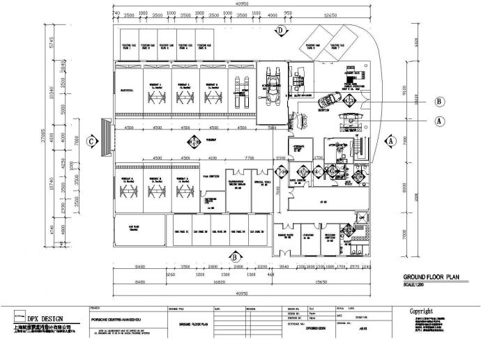 保时捷汽车展厅全套结构CAD施工图纸_图1
