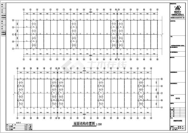 石材钢结构厂房全套结构CAD施工图纸-图一