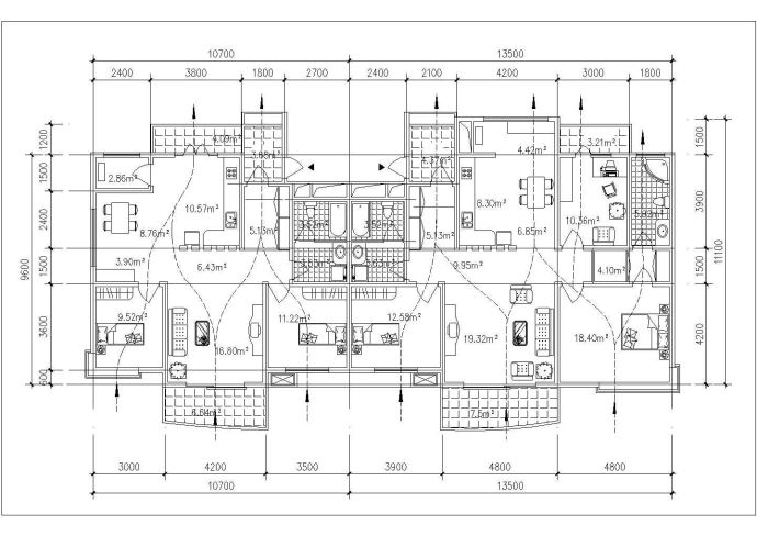 十分详细的公寓户型平面设计（共9张）_图1