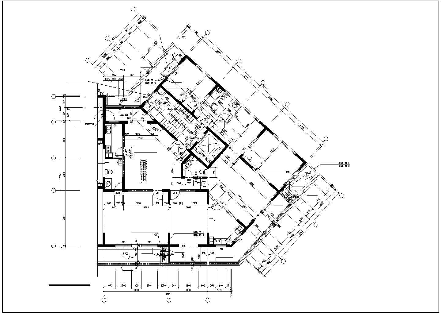 经典高层住宅楼标准层户型平面图（共9张）