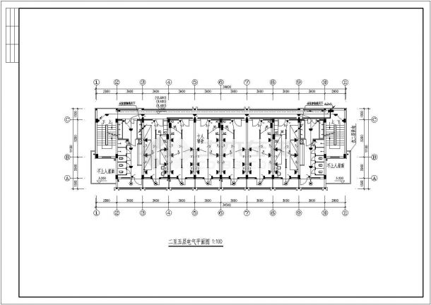 某中学学生宿舍楼电气设计cad施工图-图二