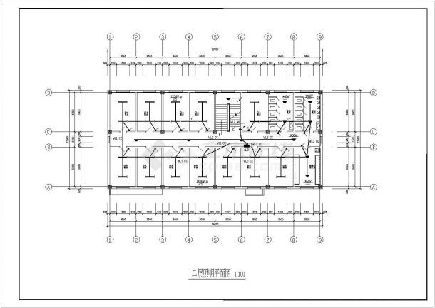 某个宿舍楼的电气设计cad施工图-图二