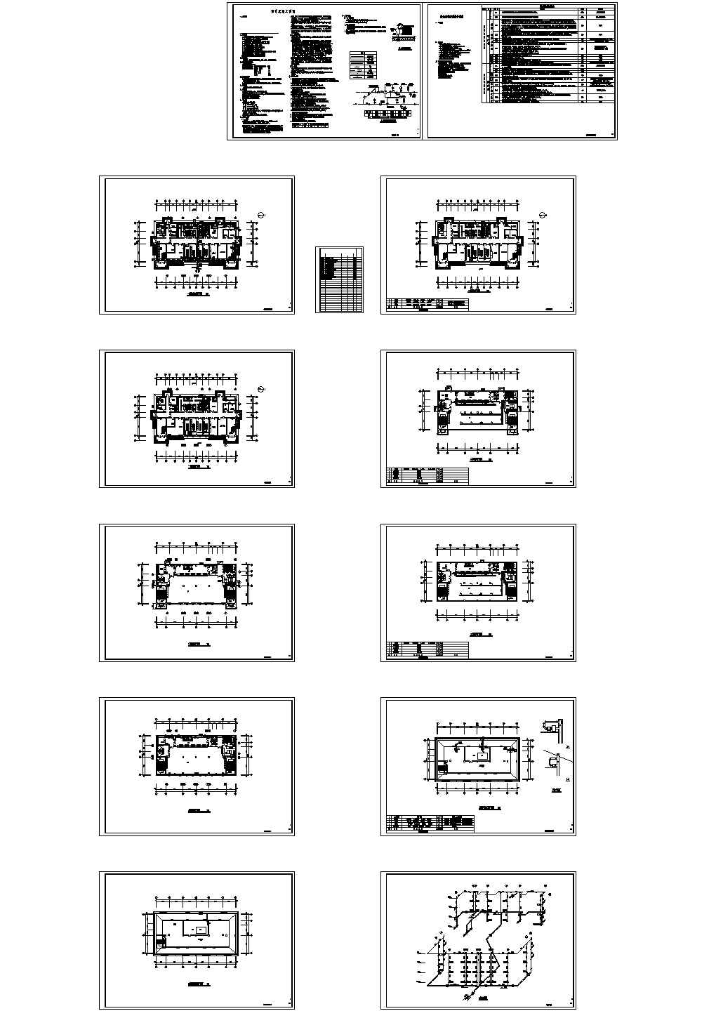 某三层框架结构中学食堂暖通设计施工图纸（总建筑面积2009平方米）