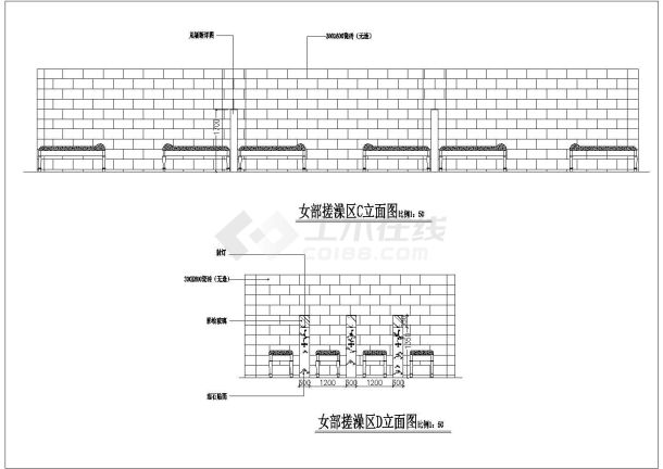 二层洗浴中心综合楼装修设计施工图-图二