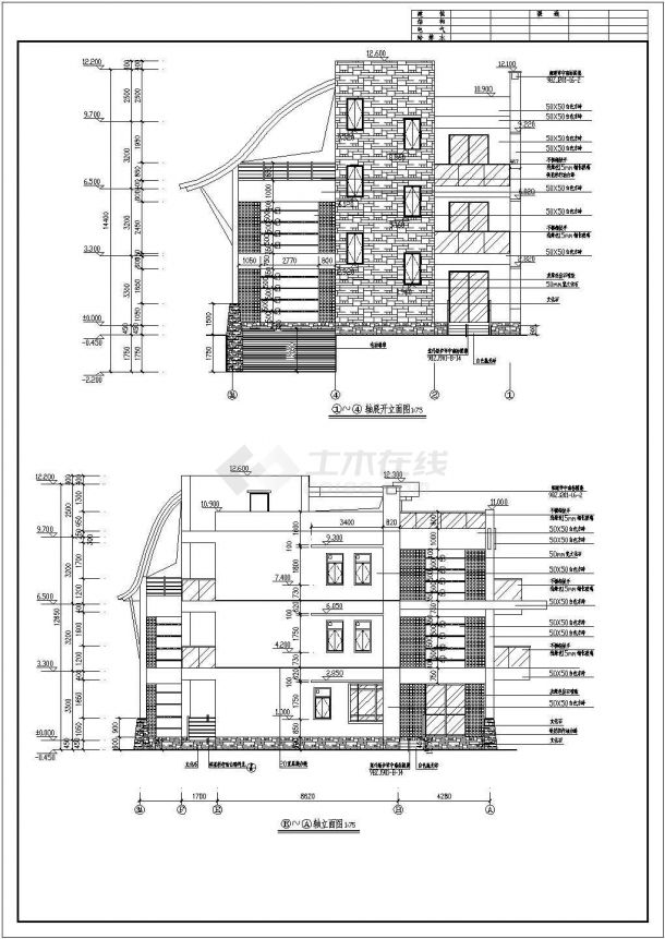 佛山某三层豪华别墅建筑、结构设计施工图-图二