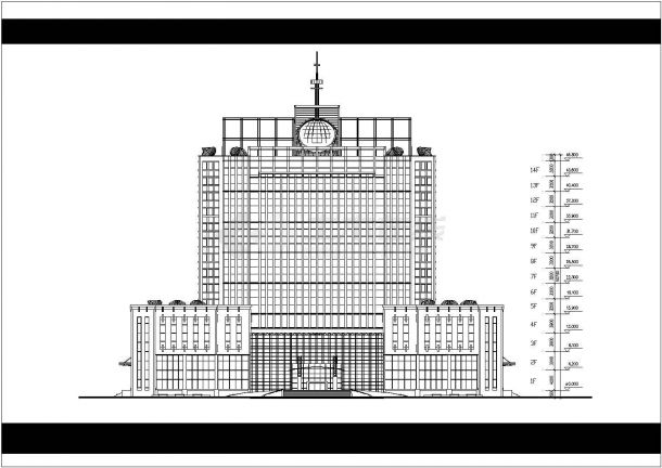 某十四层广电中心建筑全套设计方案图-图二