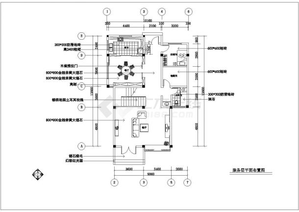 某地多层办公大楼别墅装修施工图纸-图一