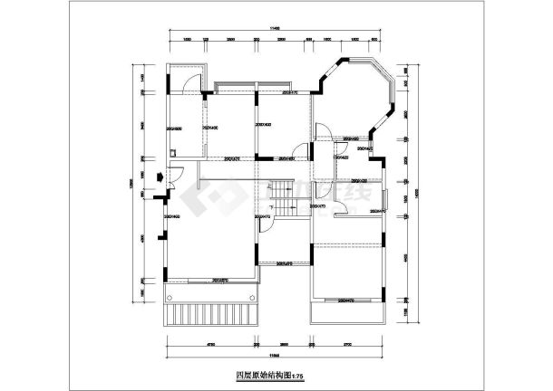 某市现代错层三房装饰设计施工图纸-图一