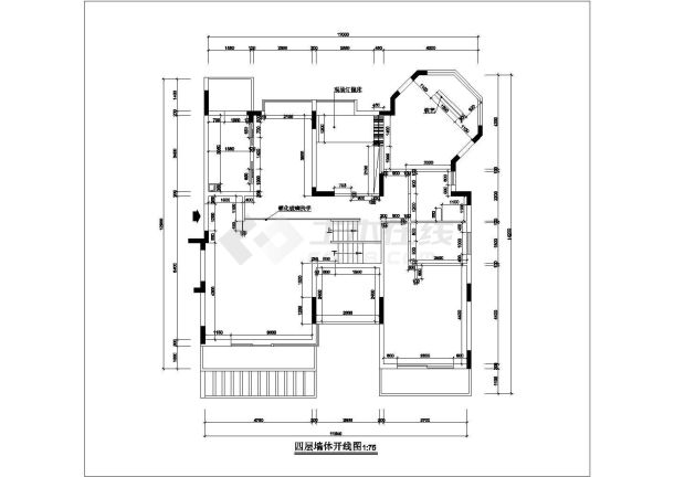 某市现代错层三房装饰设计施工图纸-图二