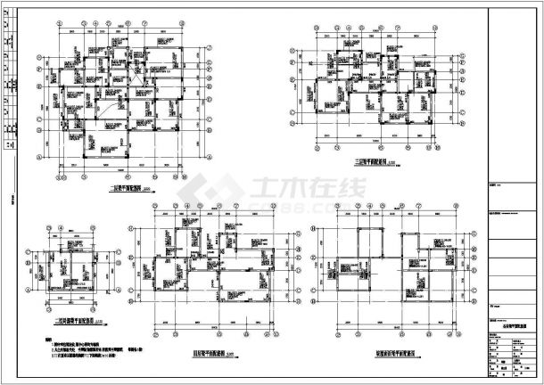 某三层异型柱别墅结构设计施工图纸-图二