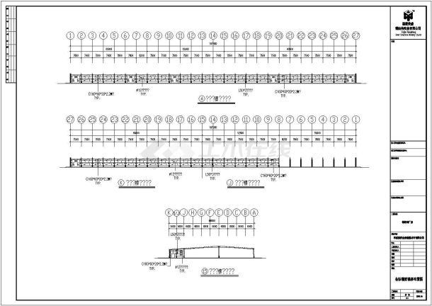 某地区新型材料有限公司钢结构工程CAD图-图一