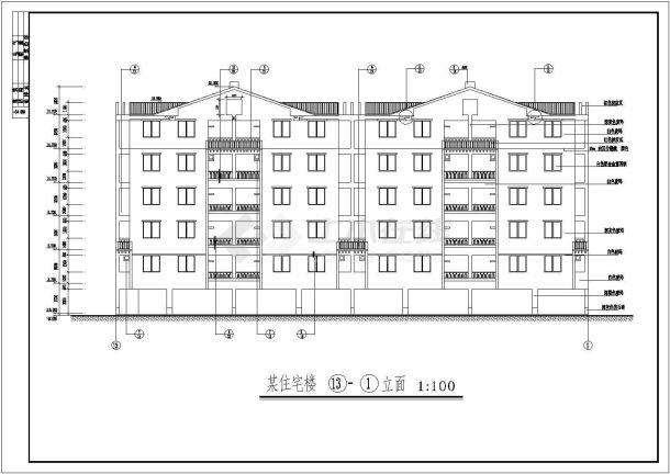 大学生宿舍公寓建筑设计cad施工图纸-图二