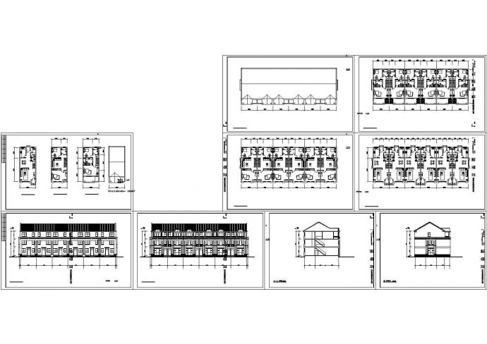 三层联排别墅建筑图纸(共9张）_图1
