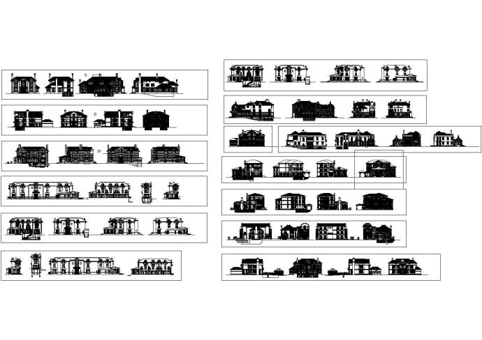 超实用的别墅外立面cad图集_图1