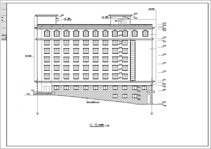 某地8层框架结构办公综合楼建筑设计图_图1