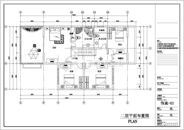 某经典别墅整套cad平面施工图纸-图二