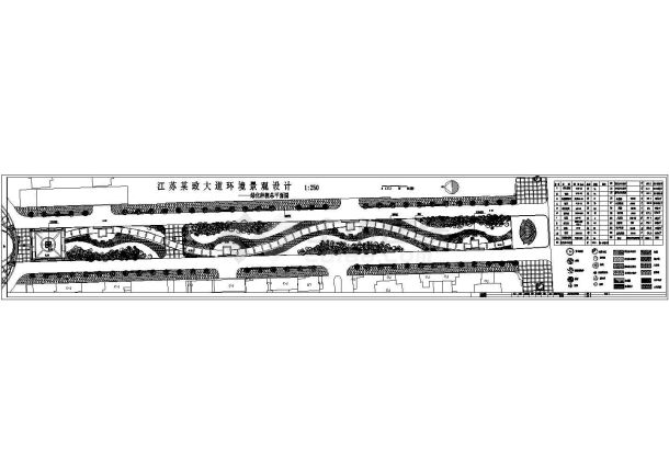 江苏省市政大道景观绿化工程整套cad设计图-图二