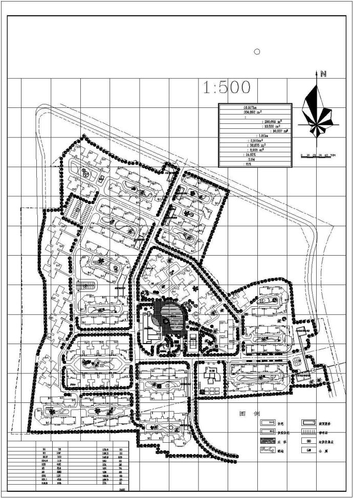 某小区绿化规划总平面cad施工图_图1