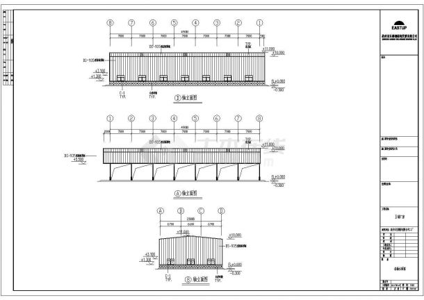 某单层钢结构厂房结构cad设计施工图-图二