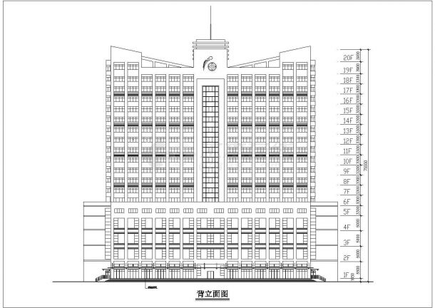 某酒店简单的一个高层平面cad图纸-图二