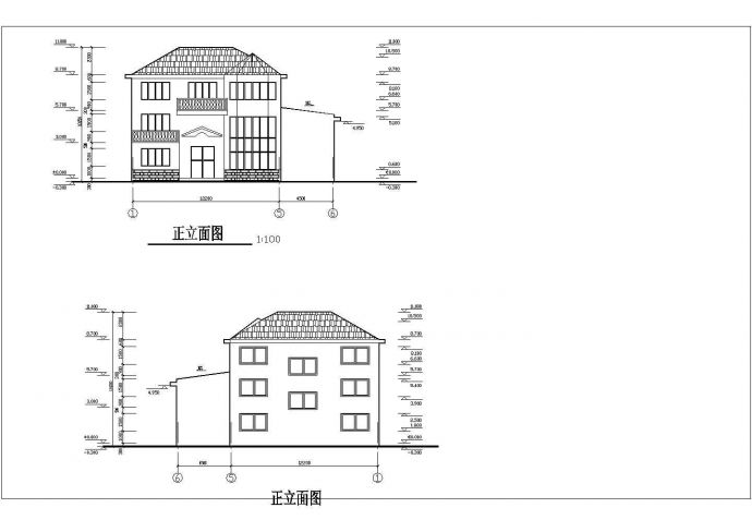 某地区三层别墅建筑结构方案全套CAD设计图纸_图1