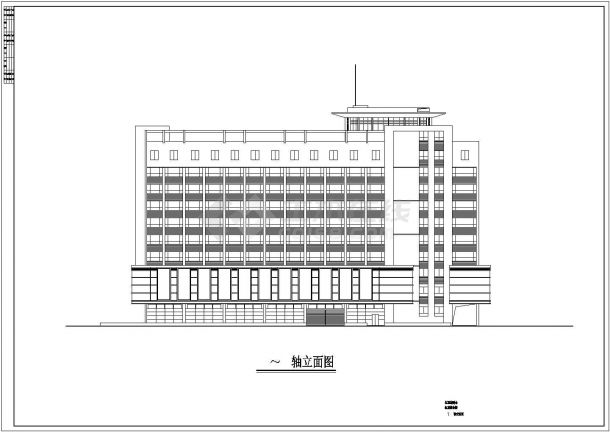 某综合办公楼建筑完整设计施工方案平立剖面图纸-图二