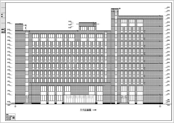 某十层办公楼建筑设计方案CAD图-图二