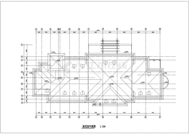 某详细的小区公建会所设计cad图纸-图一