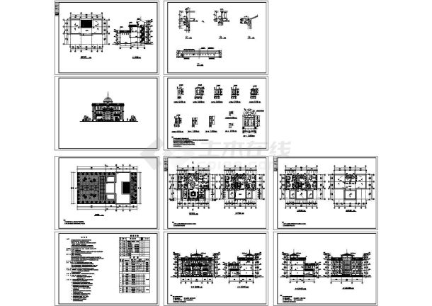大型三层别墅全套建筑图纸（含设计说明）-图一