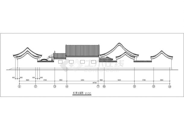 某地大型四合院建筑图（标注详细）-图一