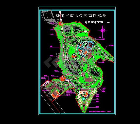 比较简单实用的公园西区园林设计施工图-图二