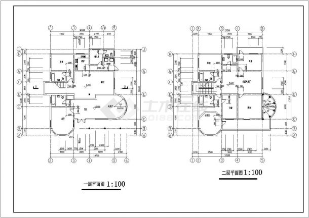 某地区四套现代风格别墅建筑施工图-图一