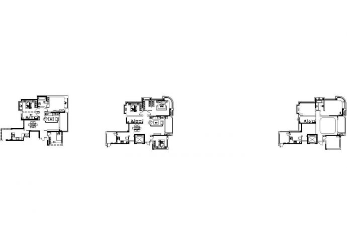 海顿公馆家居装修施工设计cad图，共三张_图1