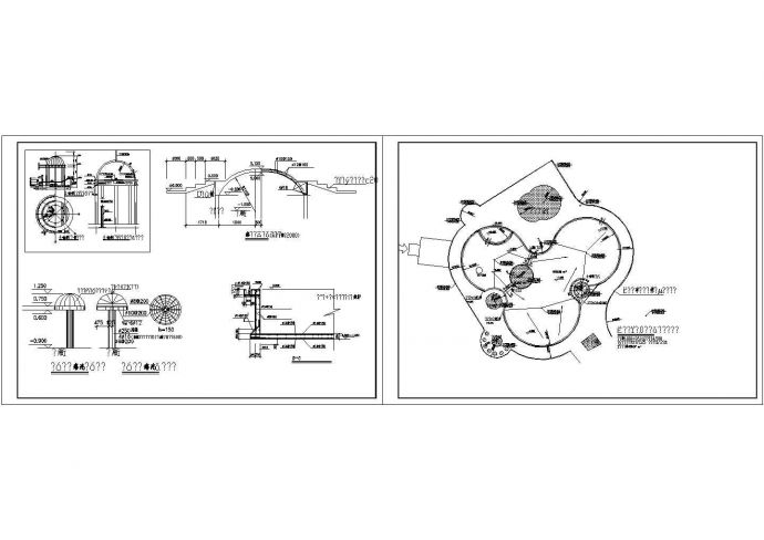 某地大型休闲泳池建施图（CAD）_图1