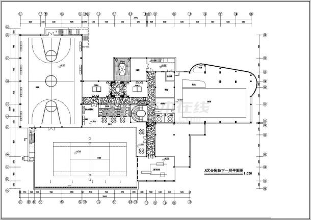 某地大型商业会所设计图（CAD）-图二