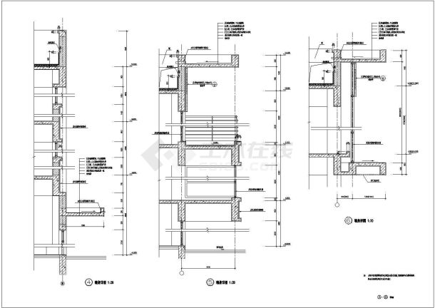 某卫生间及玻璃幕墙建筑设计节点详图-图二