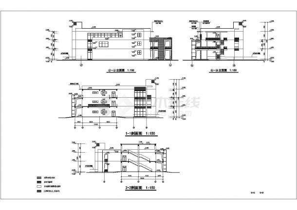 某地三层商业街综合楼建筑设计规划图-图二