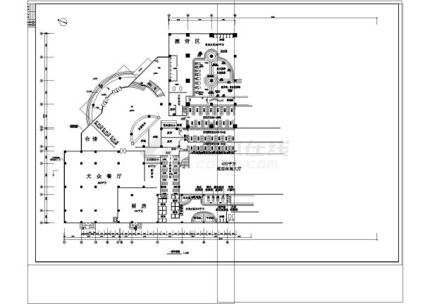 某文体中心桑拿浴场CAD设计平面图-图二