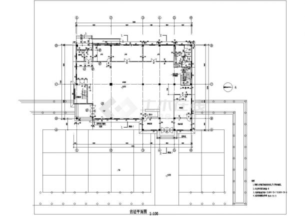 某地二层会所设计施工专业CAD图-图二