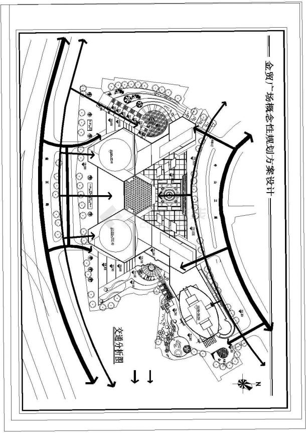 某地金贸广场设计方案专业CAD图纸-图二