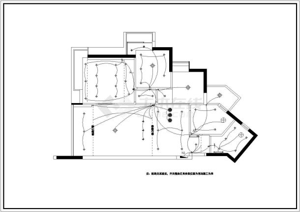 某商住楼经典室内装饰设计cad施工图纸-图一