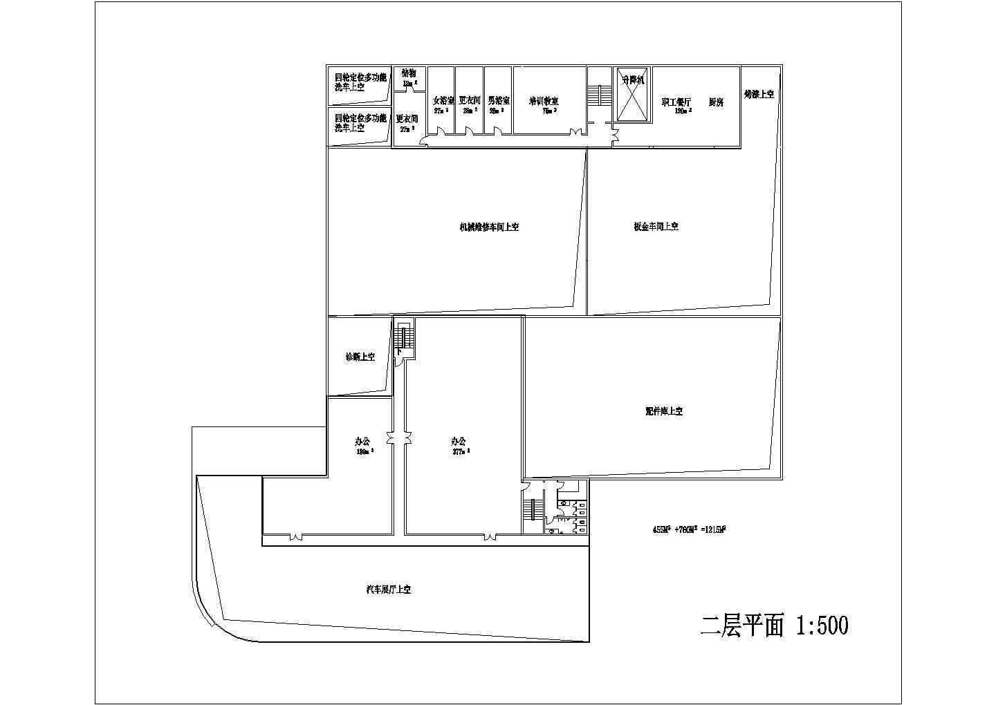 某地区5层宝马汽车展厅CAD设计图