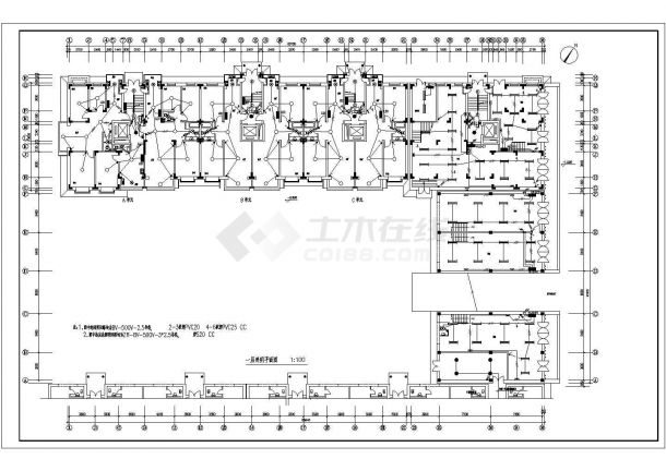 12层住宅楼电气设计施工cad图-图二