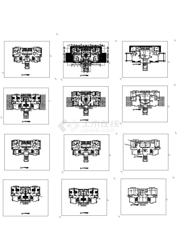泰州某四层别墅建筑设计cad图纸，共12张-图一